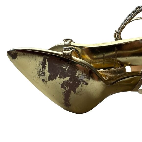 REVOLVE JESSICA RICH GOLD EMBELLISHED LUXE SANDAL 120 MM - Picture 11 of 13